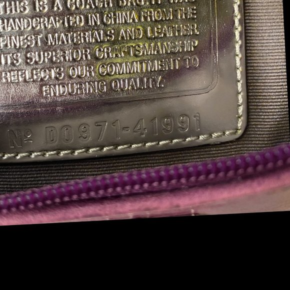 Coach Small Dark Pink Handbag Wristlet Fabric with Leather Handle Shoulder Strap - Picture 12 of 12